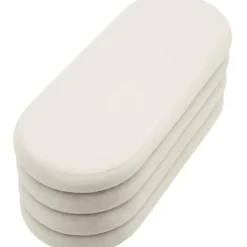 tectake Gestoffeerde Zitbank, 110 x 45 x 42 cm, Fluweellook, Crèmewit