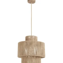 tectake Hanglamp Allegra van jute in boho-stijl, 40W, Natuur