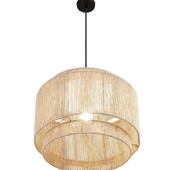 tectake Hanglamp Lignea Lux van jute in boho-stijl, 40W, Natuur