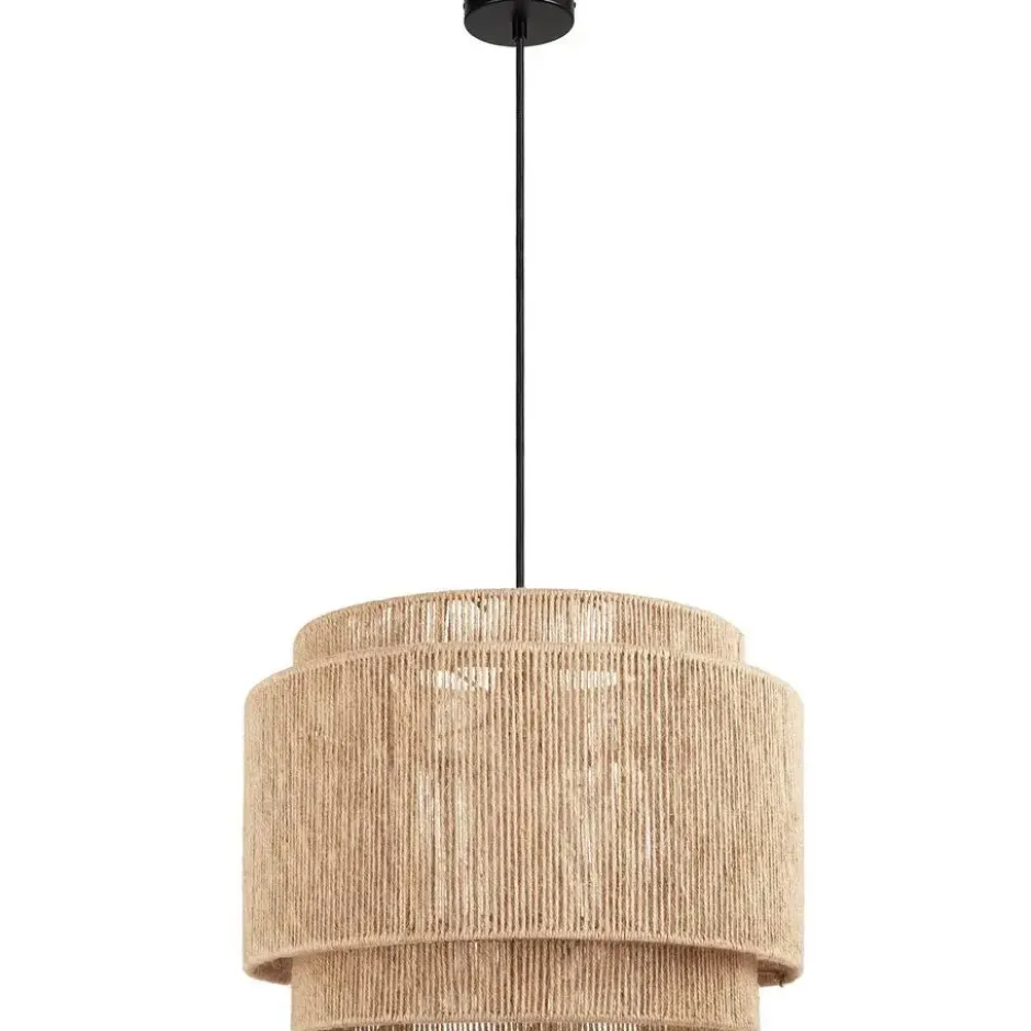tectake Hanglamp Lignea Lux van jute in boho-stijl, 40W, Natuur