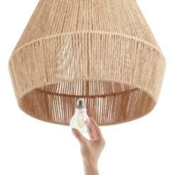 tectake Hanglamp Suri van jute in boho-stijl, 40W, Natuur