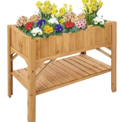 tectake Hangmat XXL, Wit, Houten Onderstel, 2 Personen, 200 kg Draagkracht