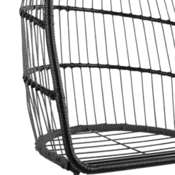 tectake - Hangstoel - Donkergrijs - Gepoedercoat Stalen Frame - Opvouwbaar
