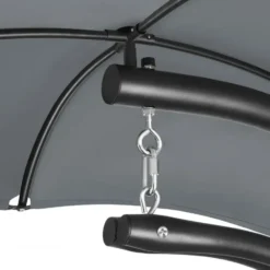 tectake - Hangstoel - Met Stalen Frame - Met Kussenhoes - Met Zijvak - Grijs