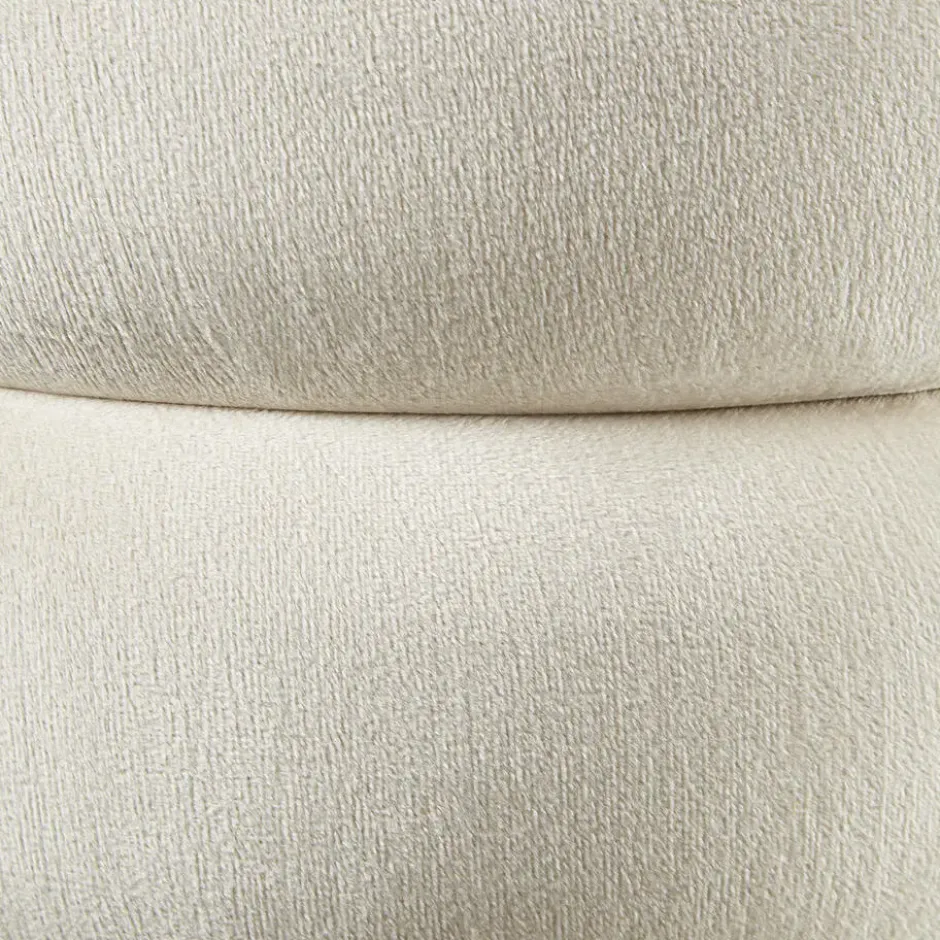 tectake Hocker Altu, gestoffeerd, opbergruimte, Fluweellook Crèmewit