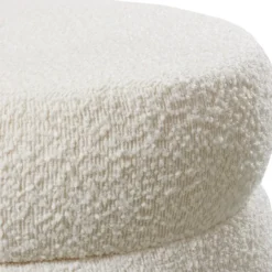 tectake Hocker Altu, gestoffeerd, opbergruimte, Bouclé Crèmewit