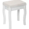 tectake Hocker voor makeup-tafel rozenpatroon, Wit
