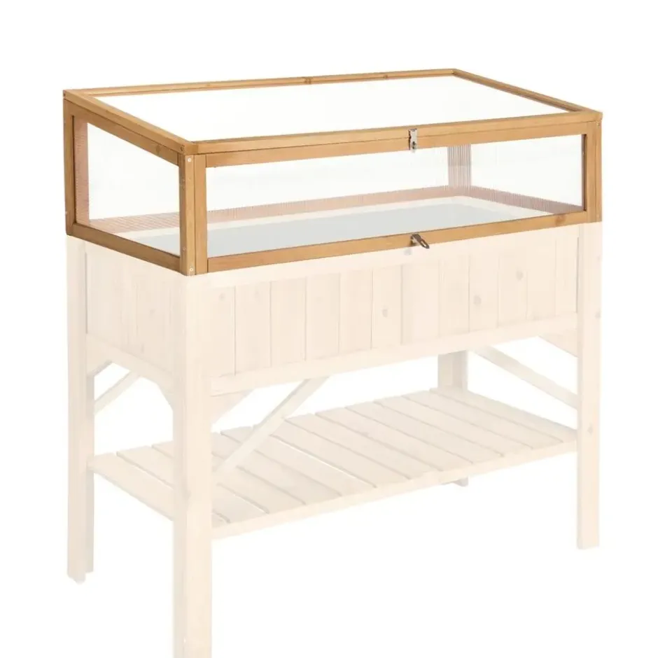 tectake Houten kweekbak voor hoge plantenbak 115x53x34cm, Bruin