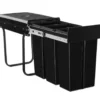 tectake Inbouw prullenbak Ashlyn, 3-voudige scheiding, 30L, telescooprails
