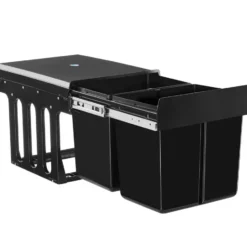 tectake Inbouw prullenbak Ashlyn, 2-voudige scheiding, 30L, telescooprails
