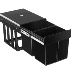 tectake Inbouw prullenbak Ashlyn, 2-voudige scheiding, 30L, telescooprails