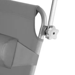 tectake - Inklapbaar Zonnebed Kussen Rugleuning 4 standen - Polyester Grijs