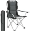 tectake - Kampeerstoel bekleed, Grijs