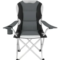 tectake - Kampeerstoel bekleed, Grijs
