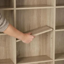tectake Kast Stevie 105,5x19x136,5cm, Licht Hout, Eiken Sonoma