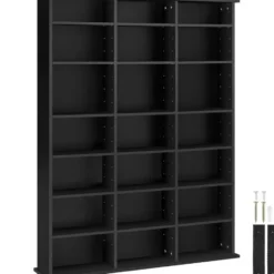tectake Kast Stevie 105,5x19x136,5cm, Zwart
