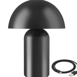 tectake Kleine retro-tafellamp Kade, dimbaar, Zwart