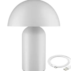 tectake Kleine retro-tafellamp Kade, dimbaar, Wit
