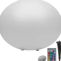 tectake Kogellamp Luminous Eye, LED, met afstandsbediening, Wit