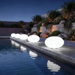 tectake Kogellamp Luminous Eye, LED, met afstandsbediening, Wit