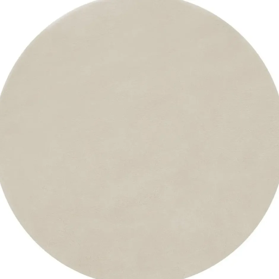 tectake® Kortpolig vloerkleed Soft Zone Ø 120 cm - Beige