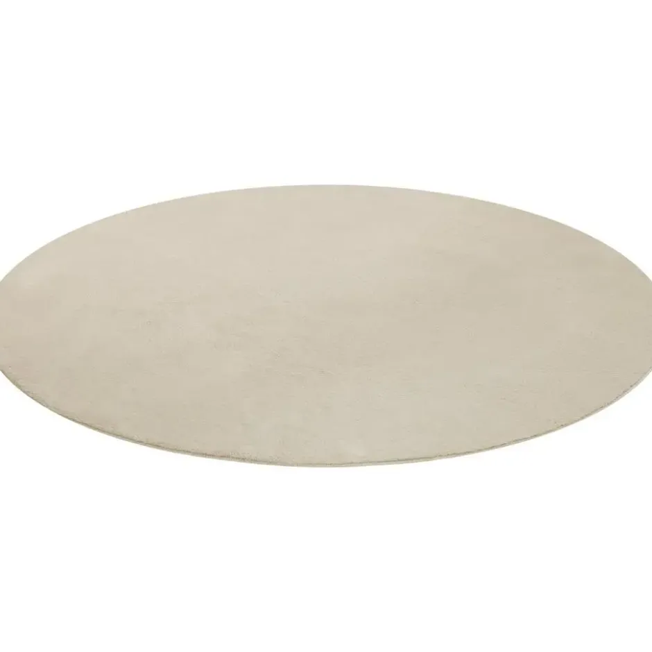 tectake® Kortpolig vloerkleed Soft Zone Ø 120 cm - Beige
