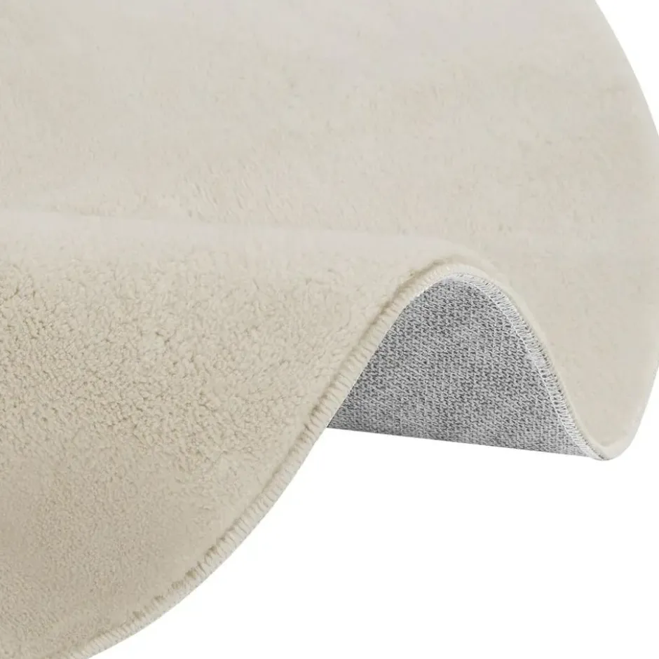 tectake® Kortpolig vloerkleed Soft Zone Ø 120 cm - Beige