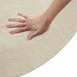 tectake® Kortpolig vloerkleed Soft Zone Ø 120 cm - Beige