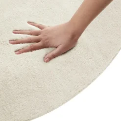 tectake® Kortpolig vloerkleed Soft Zone Ø 120 cm - Crème