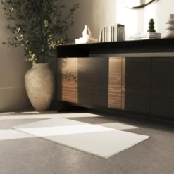 tectake® Kortpolig vloerkleed Soft Zone 60 x 110 cm - Crème