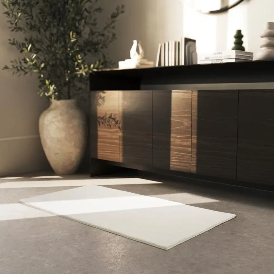 tectake® Kortpolig vloerkleed Soft Zone 60 x 110 cm - Crème