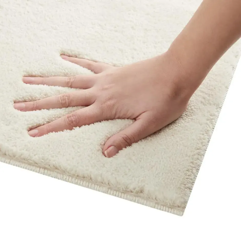 tectake® Kortpolig vloerkleed Soft Zone 60 x 110 cm - Crème