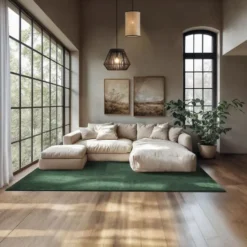 tectake® Kortpolig vloerkleed Soft Zone 160 x 230 cm - Groen
