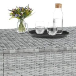 tectake Kussenbox Oslo met aluminium frame 145x82,5x79,5cm, Lichtgrijs
