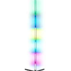 tectake LED-vloerlamp Spectra, 16 miljoen kleuren, 200+ lichtmodi, Zwart / Wit
