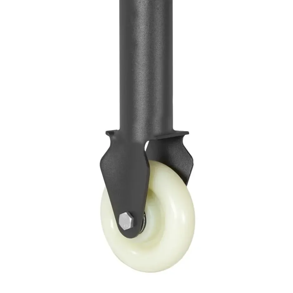 tectake Ligbed, Metalen Frame, Verstelbaar Zonnedak, Zwart Grijs