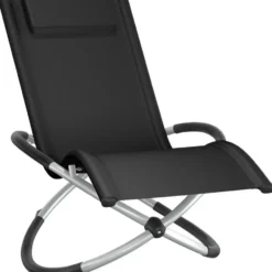 tectake Ligbed Paulina ergonomisch, opvouwbaar, 150 kg, Zwart