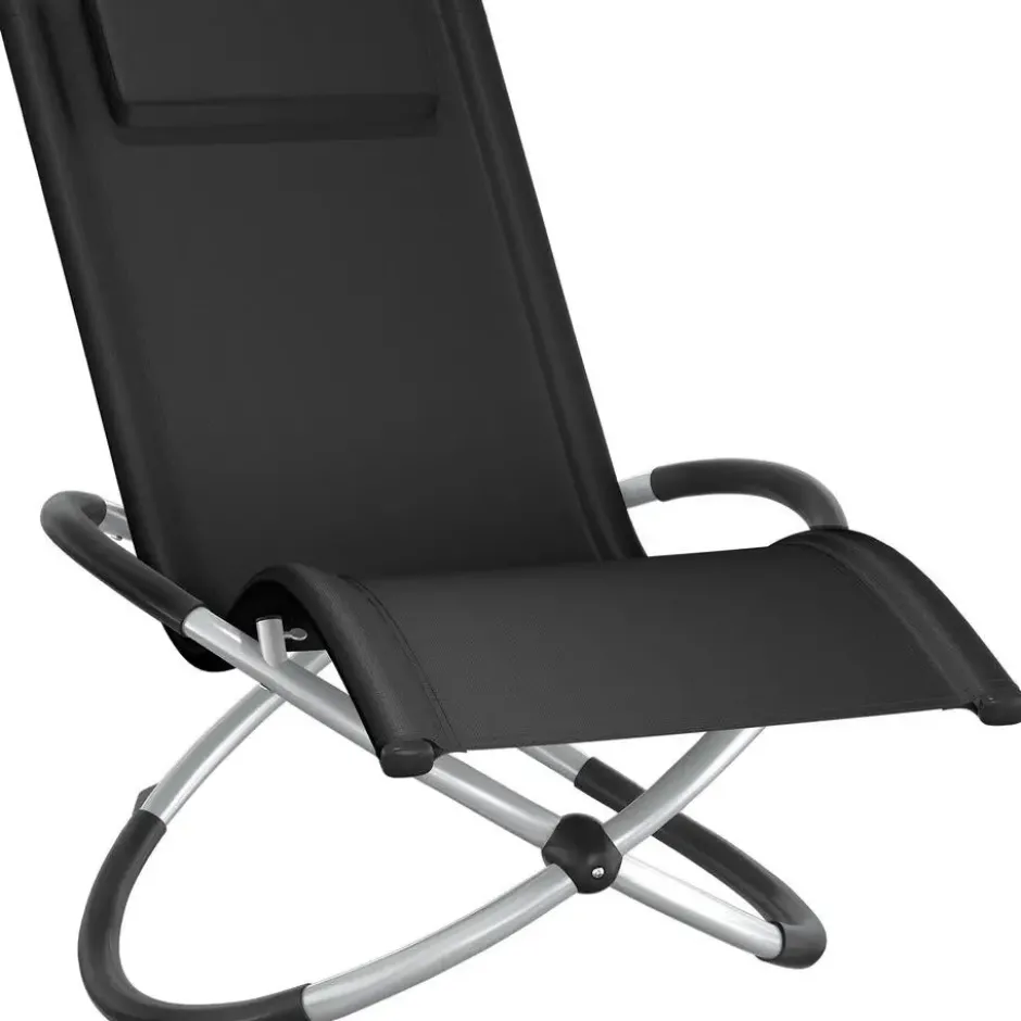 tectake Ligbed Paulina ergonomisch, opvouwbaar, 150 kg, Zwart