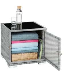 tectake Ligstoelen Aluminium Rotan Lichtgrijs - Verstelbare Rugleuning