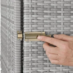 tectake Ligstoelen Aluminium Rotan Lichtgrijs - Verstelbare Rugleuning