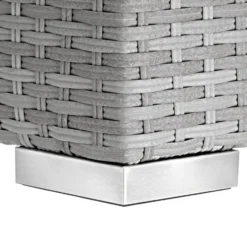 tectake Ligstoelen Aluminium Rotan Lichtgrijs - Verstelbare Rugleuning