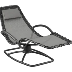 tectake Ligstoel Toulon, ergonomisch, schommelfunctie, Grijs