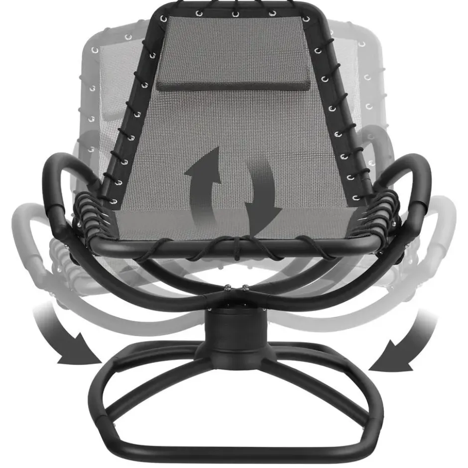 tectake Ligstoel Toulon, ergonomisch, schommelfunctie, Grijs