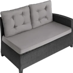 tectake - loungeset Catania - wicker - zwart