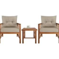 tectake Loungeset Eivissa in rope-design met XXL-bekleding, Natuur