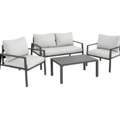 tectake loungeset Göteborg met tafel - Lichtgrijs