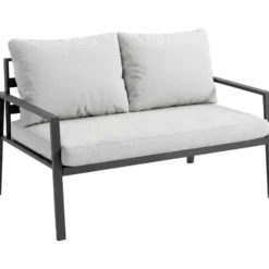 tectake loungeset Göteborg met tafel - Lichtgrijs