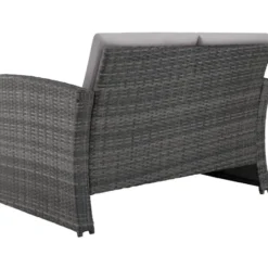 tectake - loungeset Lucca - 1 bank/2 stoelen/1 tafel - grijs