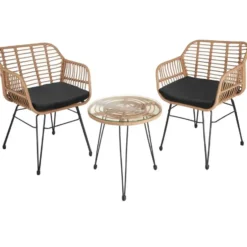tectake - loungeset Molfetta - wicker - natuurkleur
