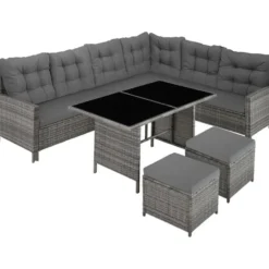 tectake - loungeset - wicker - grijs